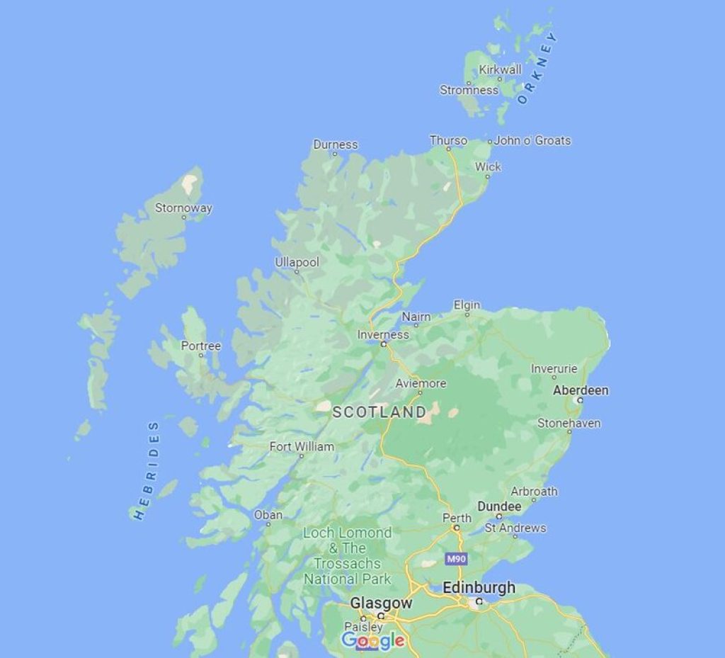 A map of the Orkney Islands