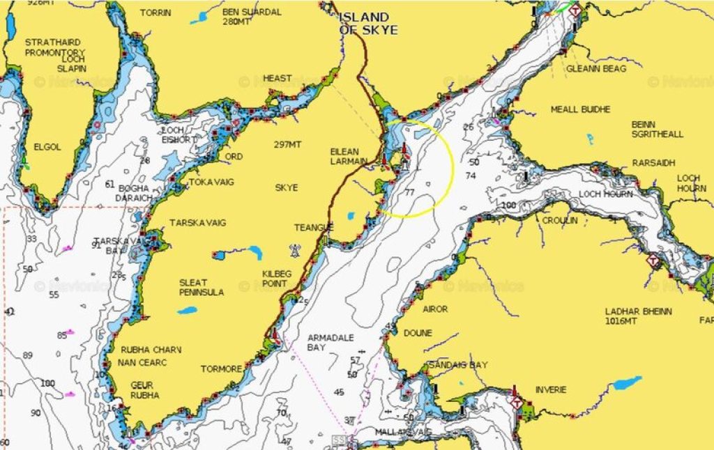 Sleat Peninsula depth on the Isle of Skye